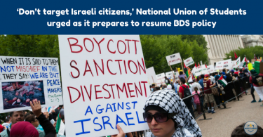 ‘Don’t target Israeli citizens,’ National Union of Students urged as it prepares to resume BDS policy