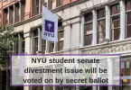 NYU student senate divestment issue will be voted on by secret ballot