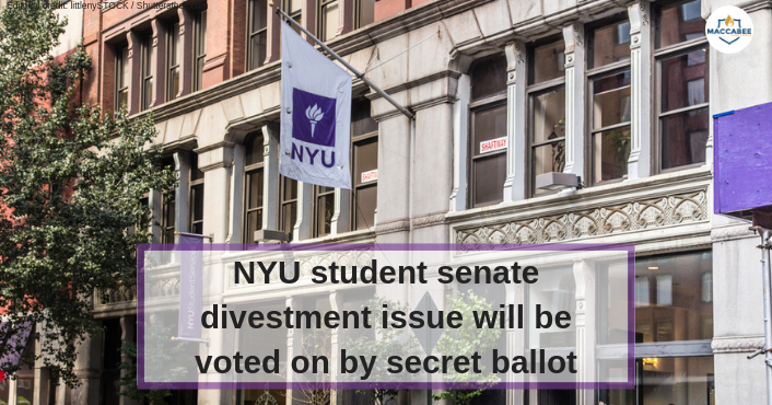 NYU student senate divestment issue will be voted on by secret ballot