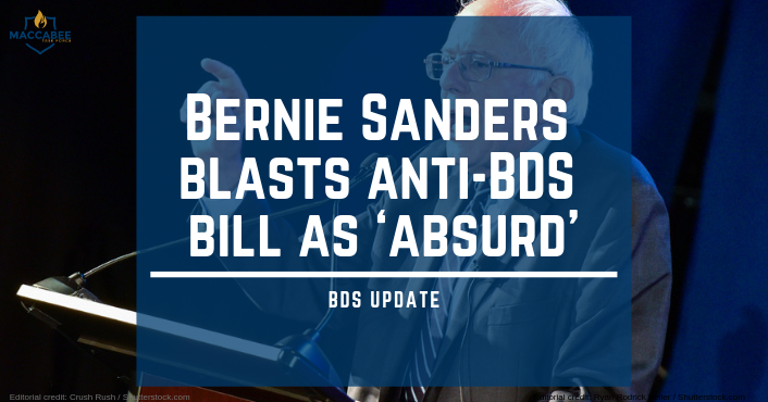 Bernie Sanders blasts anti-BDS bill as ‘absurd’