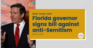 Florida governor signs bill against anti-Semitism